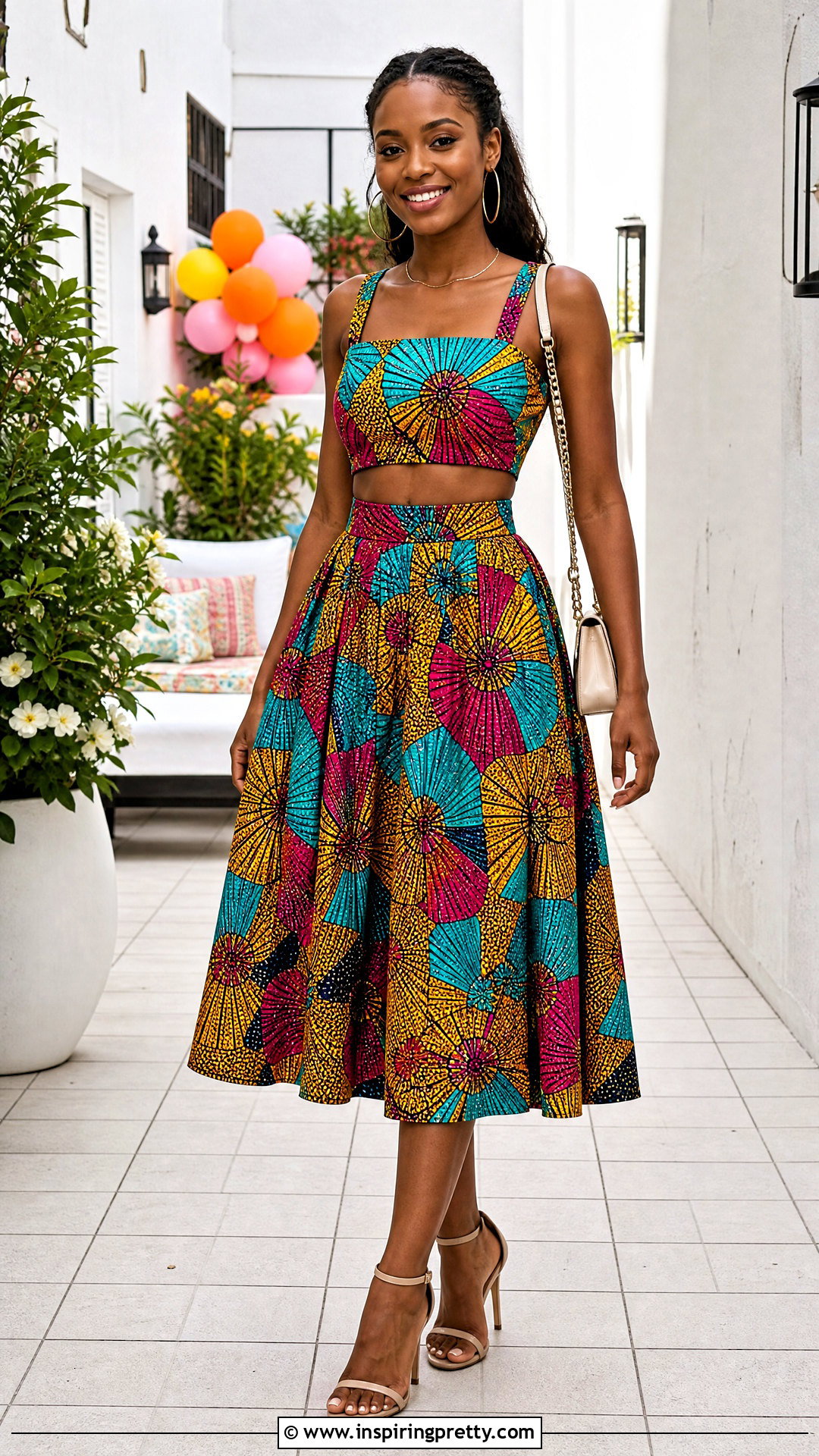 Ankara Crop Top And High Waist Skirt - 50 Skirt And Top Ankara Styles