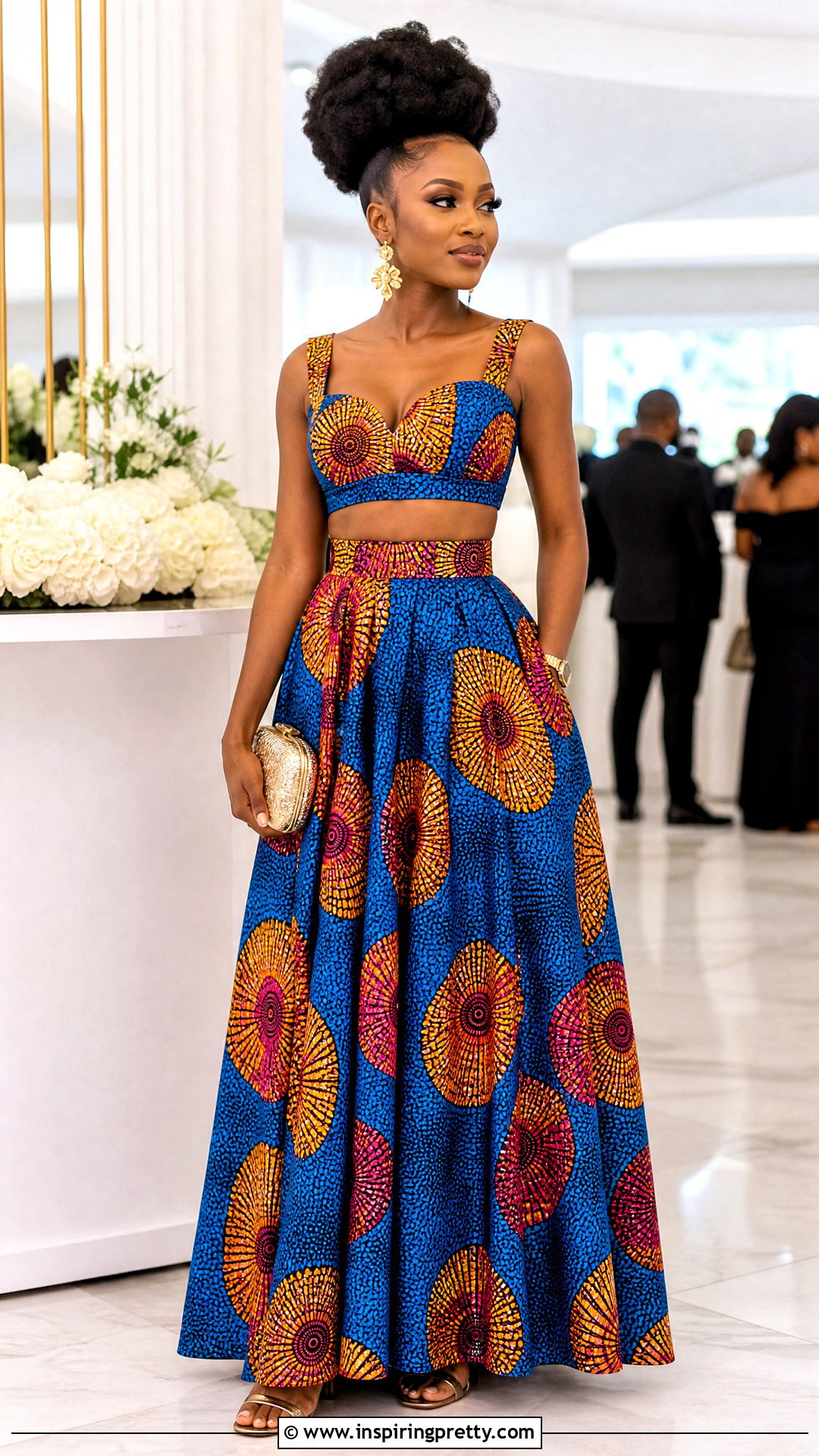 Ankara Crop Top And Matching Maxi Skirt - 50 Ankara Crop Top Styles