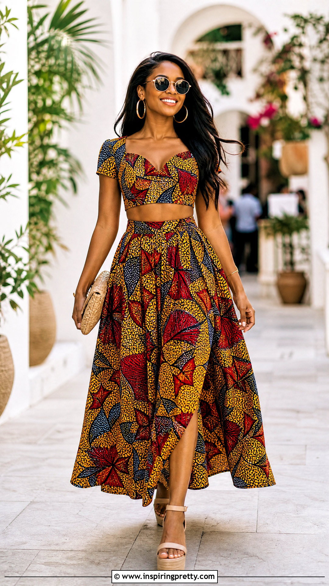 Ankara Crop Top And Maxi Skirt Outfit - 50 ankara top and skirt outfits