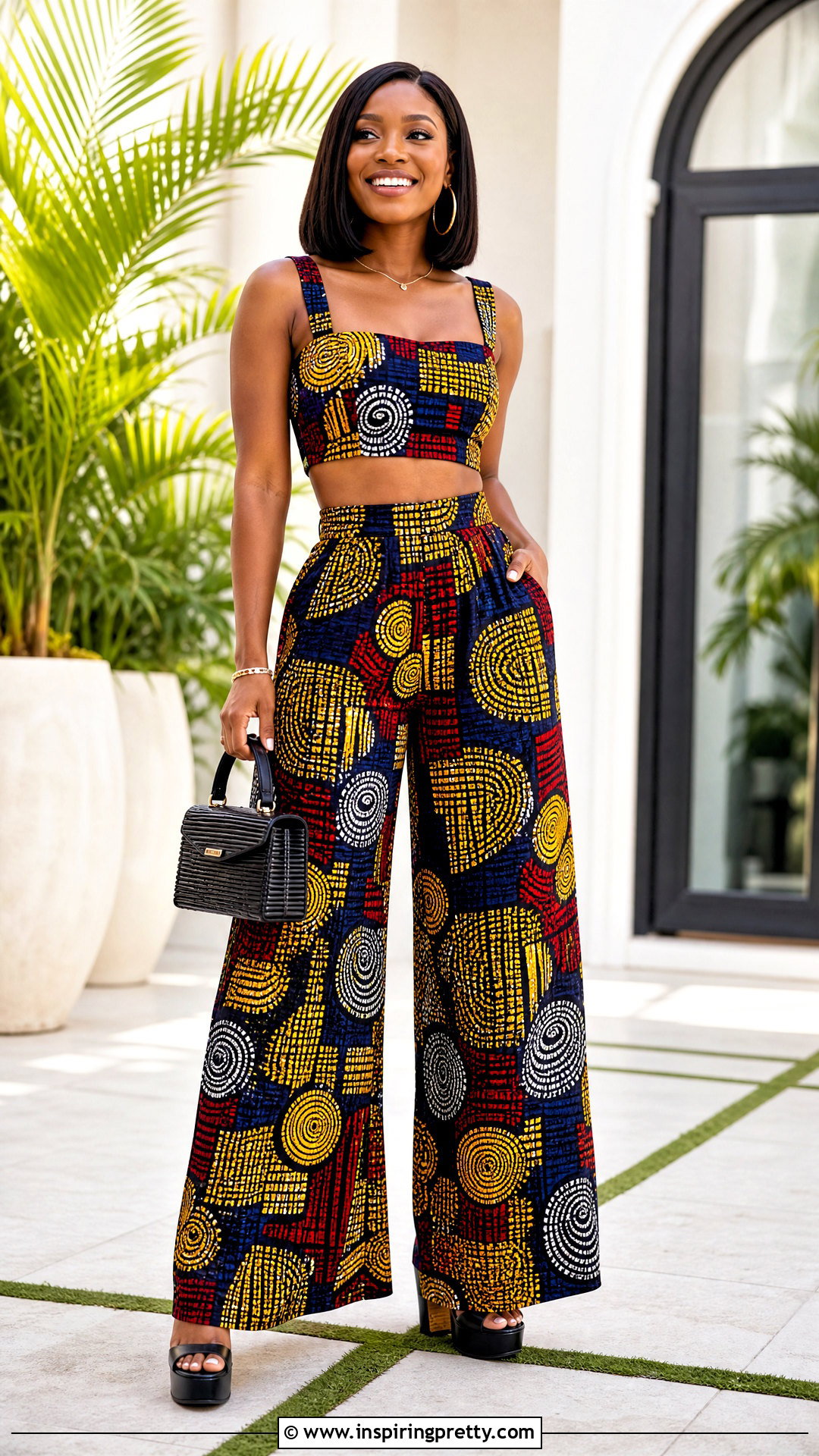 Ankara Crop Top And Palazzo Trouser Set - 50 Ankara Two Pieces Trouser And Tops
