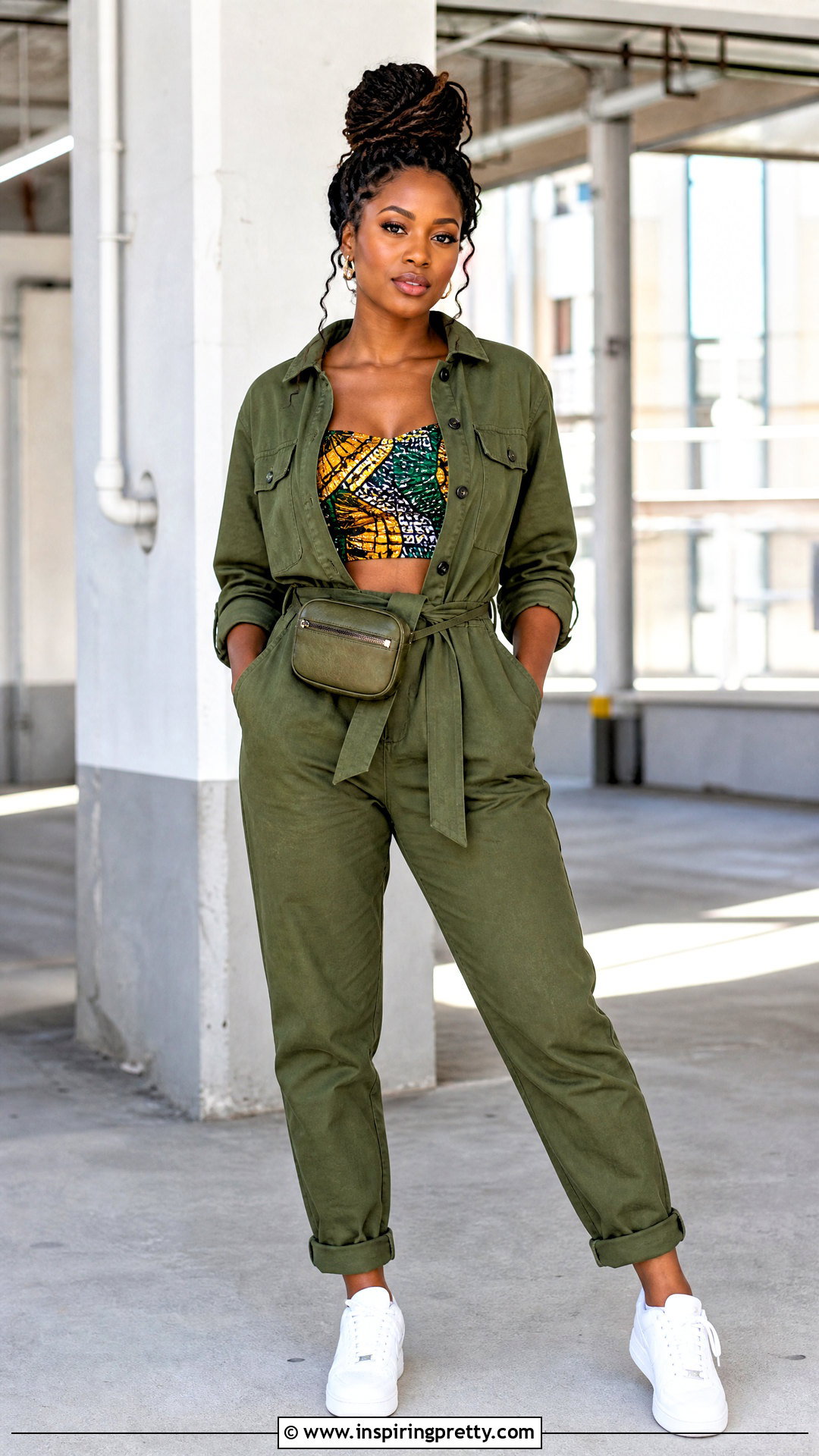 Ankara Crop Top With Utility Jumpsuit - 50 Ankara Crop Top Styles