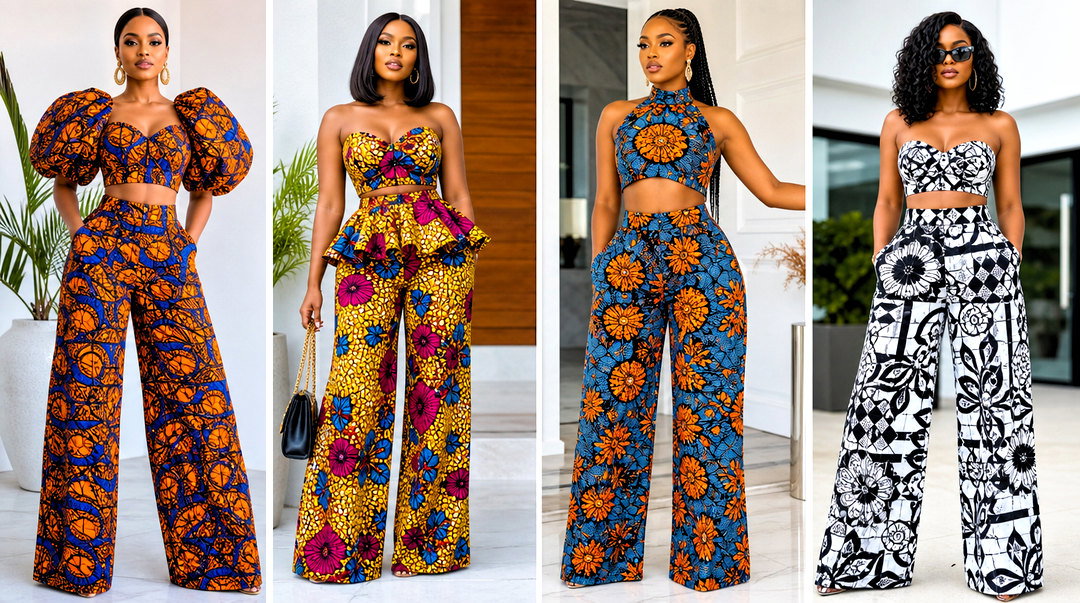 50 Ankara Crop Top and Palazzo Pants Looks for Chic Events