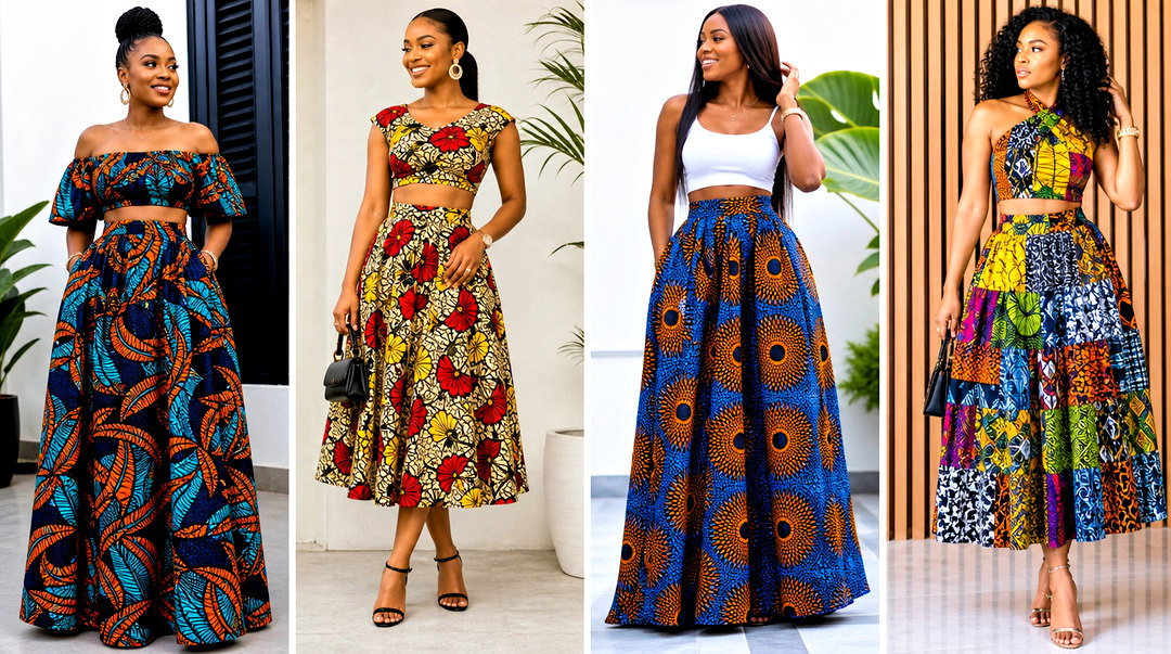 50 Ankara Crop Top and Skirt High Waist Outfits to Try Now
