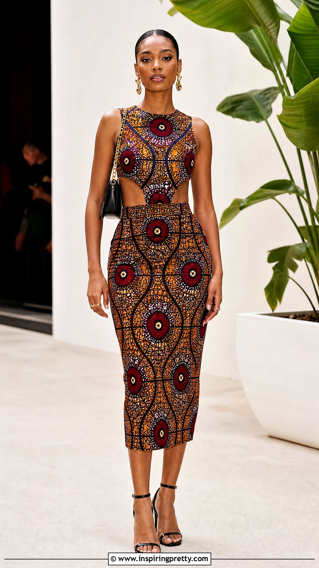 Ankara Cutout Waist Top And Pencil Skirt Outfit - 50 ankara top and skirt outfits