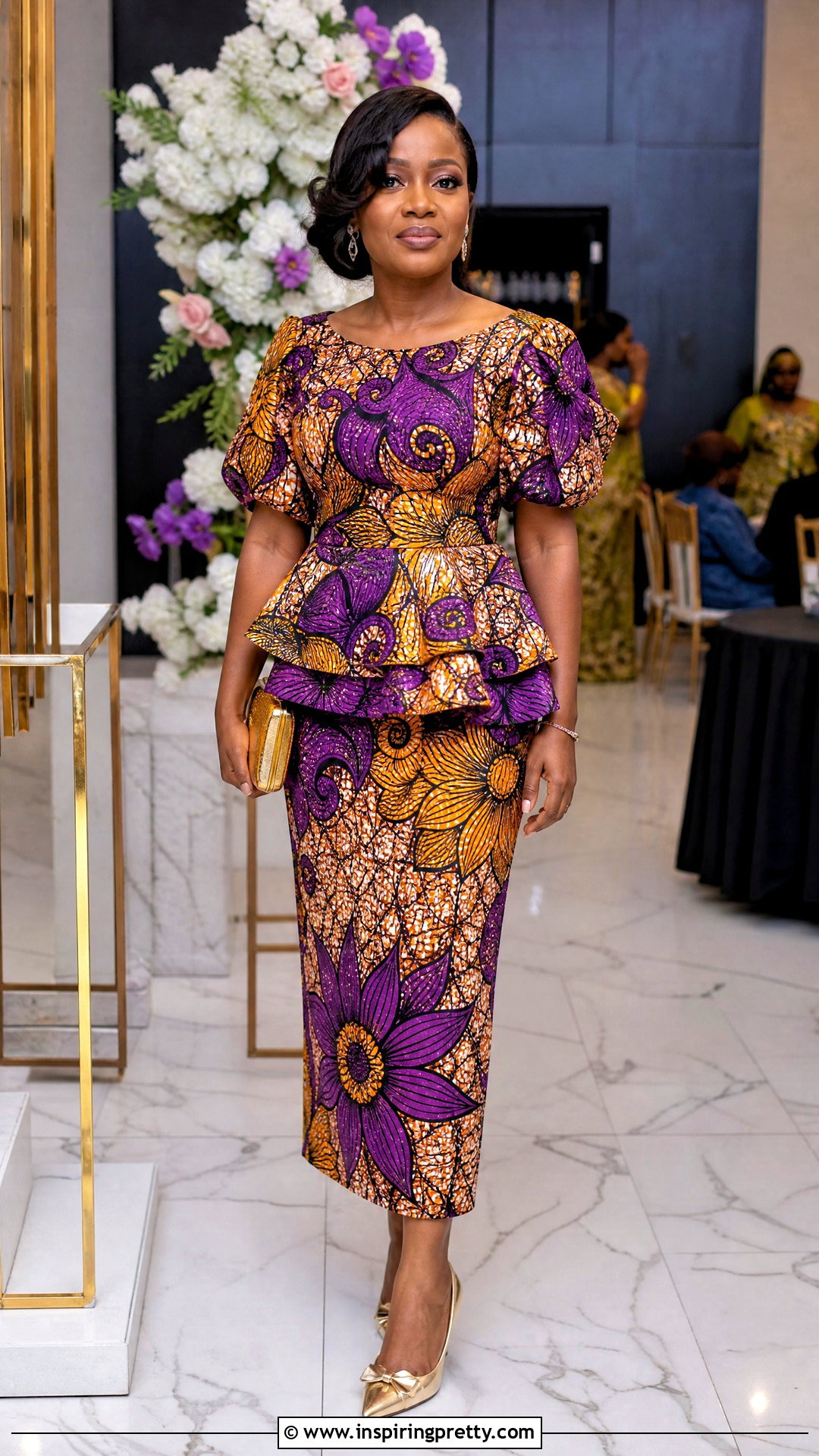 Ankara Double Peplum Top And Straight Skirt Outfit - 50 ankara top and skirt outfits
