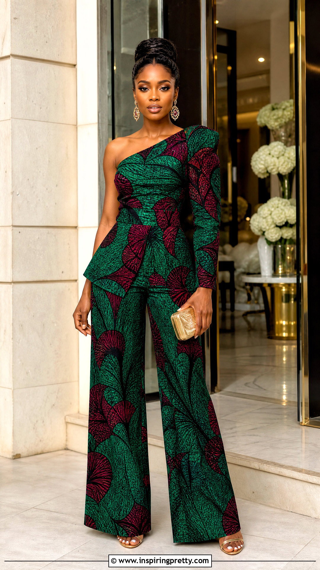 Ankara Evening Top And Wide Leg Trouser Set - 50 Ankara Two Pieces Trouser And Tops