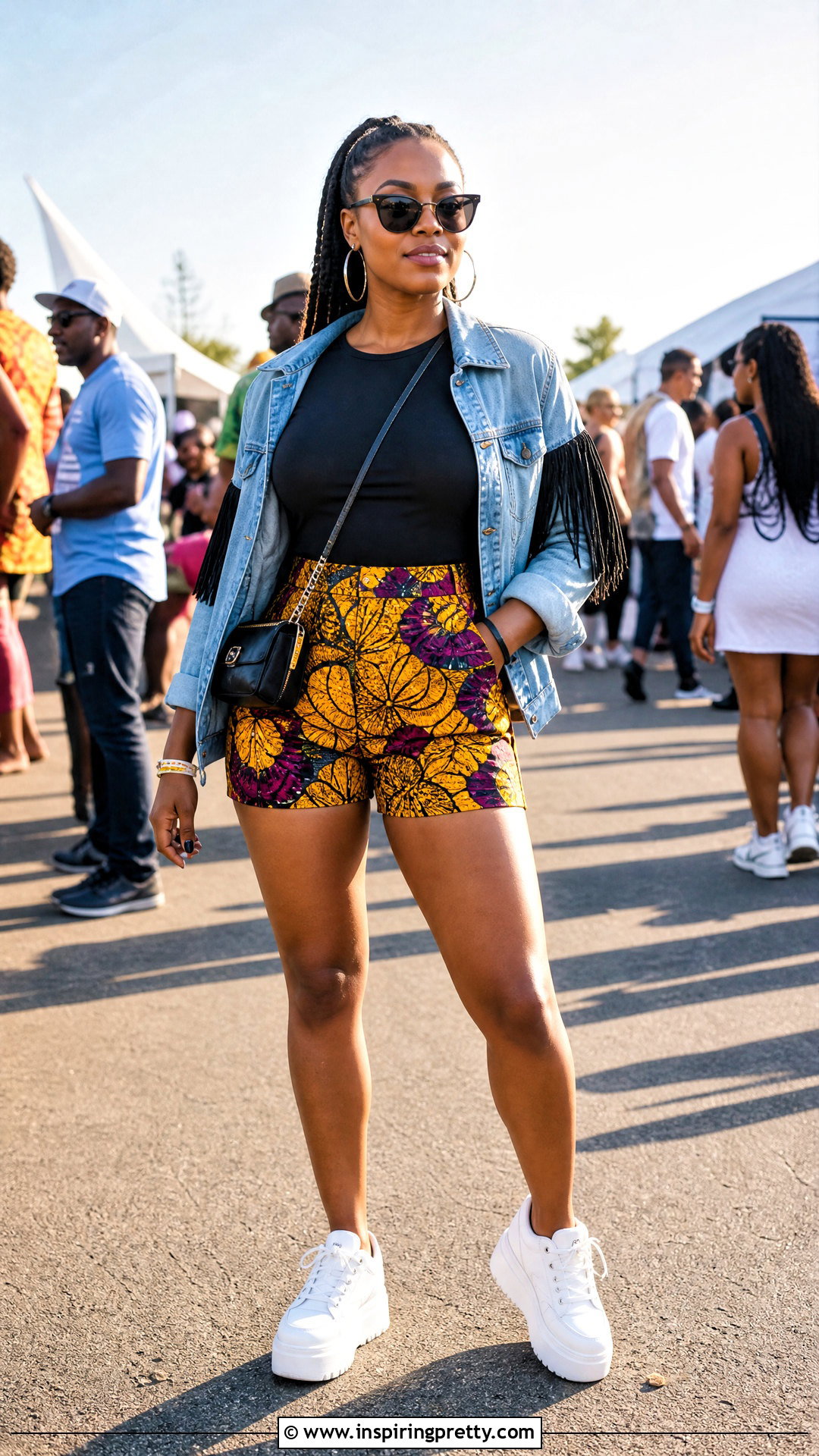 Ankara Festival Shorts And Fringe Top - 50 ankara short and top for ladies