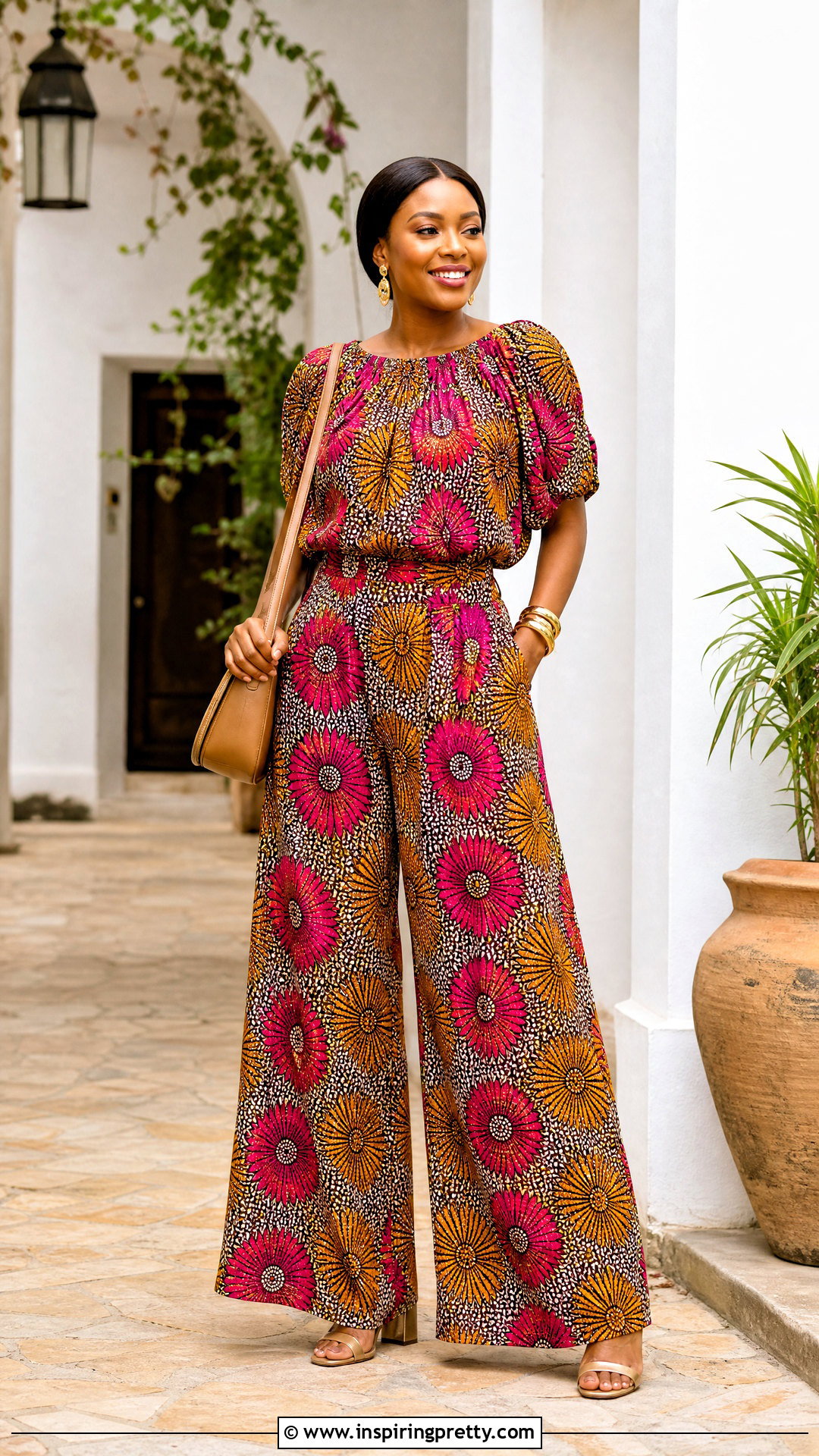 Ankara Gathered Top And Palazzo Trousers - 25 trousers and tops ankara outfits