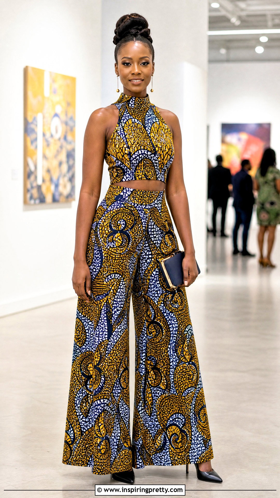 Ankara High Neck Crop Top And Palazzo Pants - 50 ankara crop top and palazzo pants