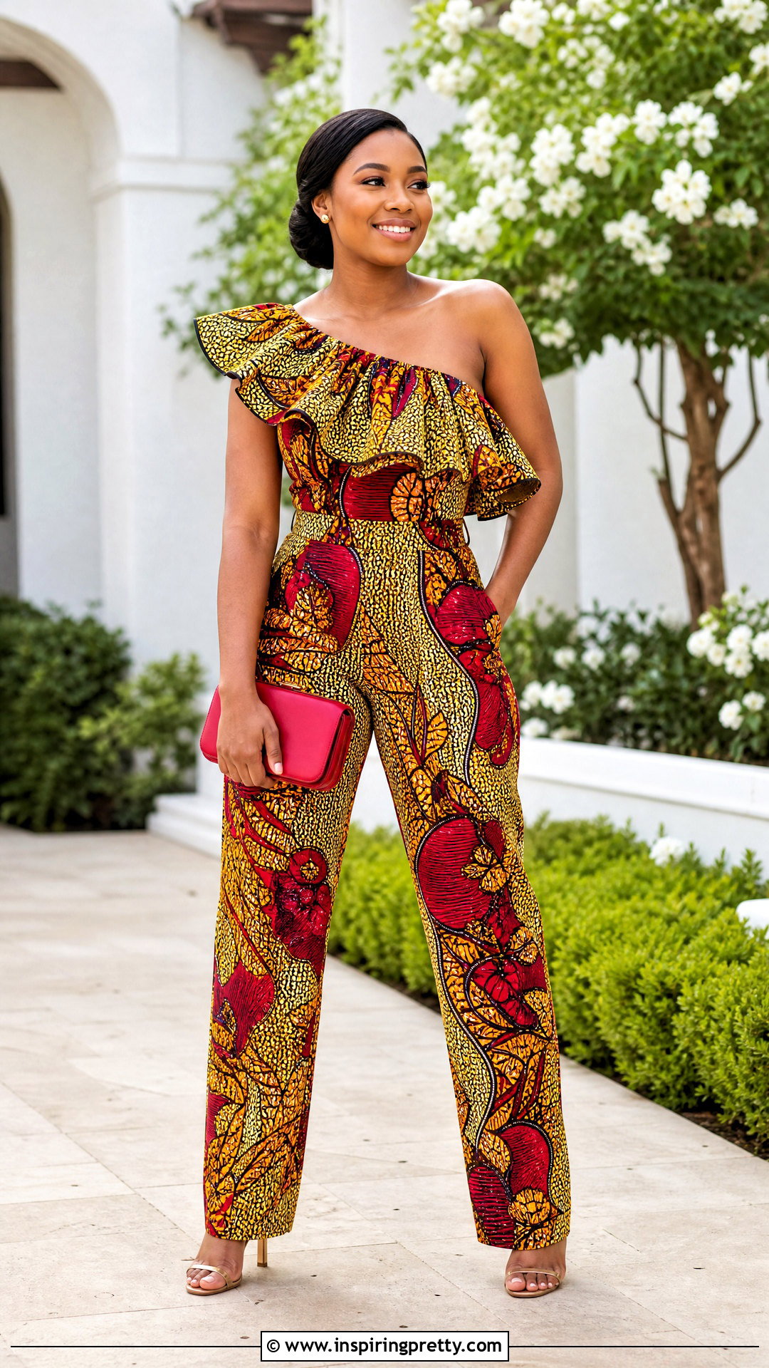 Ankara High Waist Trousers And Ruffle Top Outfit - 20 ankara trouser and top for women outfits