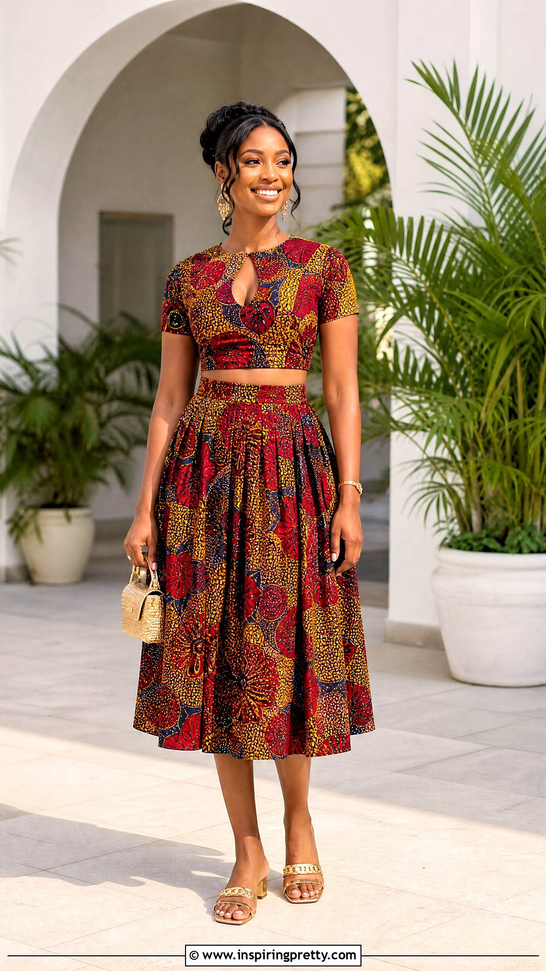 Ankara Keyhole Crop Top And High Waist A Line Skirt - 50 ankara crop top and skirt high waist outfits