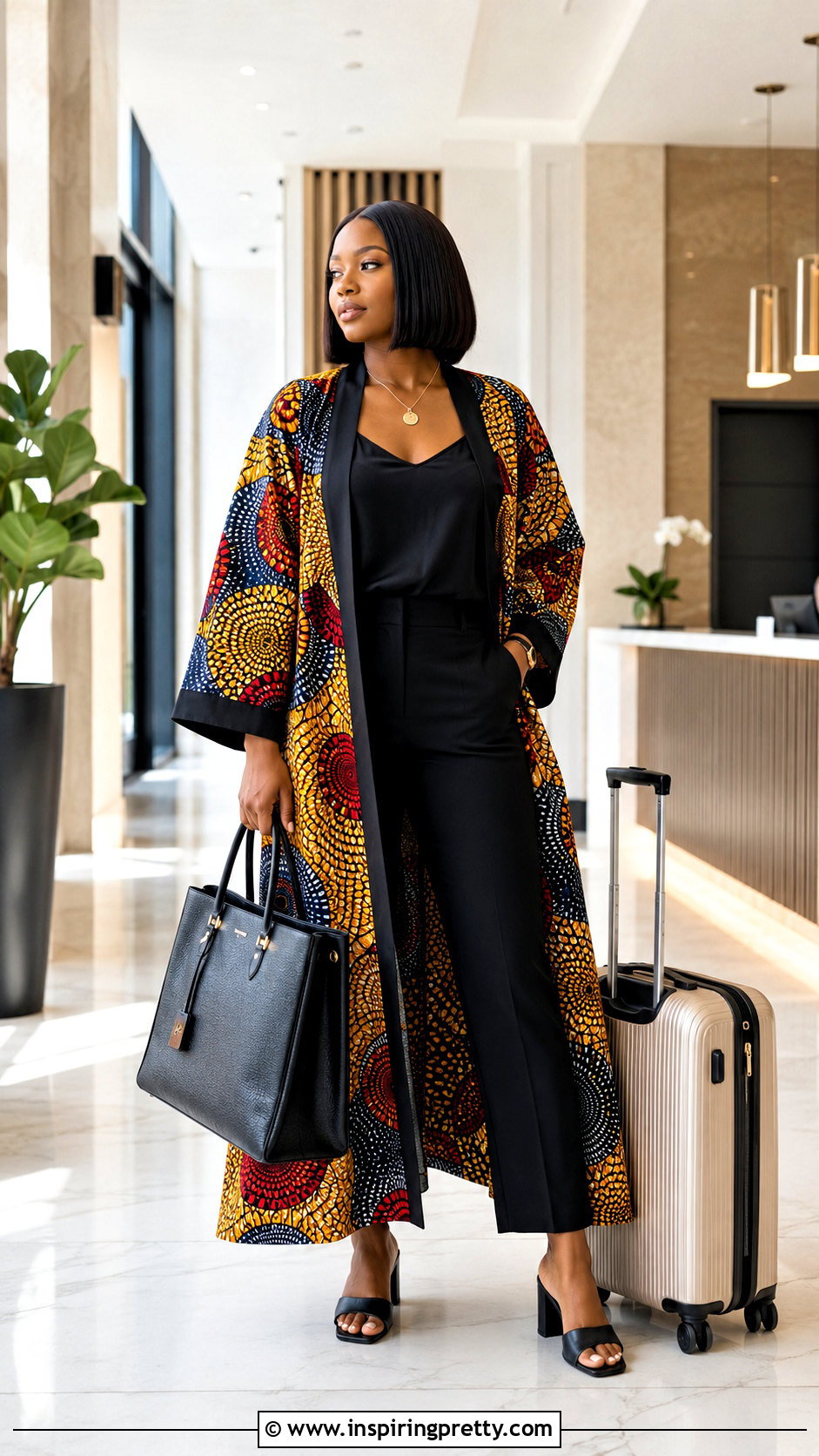 Ankara Kimono Top With Camisole And Pants - 50 latest ankara top styles