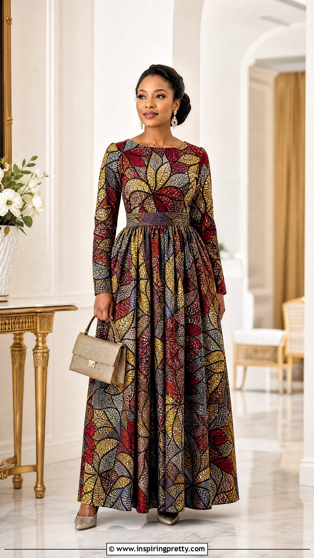 Ankara Long Sleeve Top And Floor Length Skirt Outfit - 20 ankara skirt and top outfit ideas