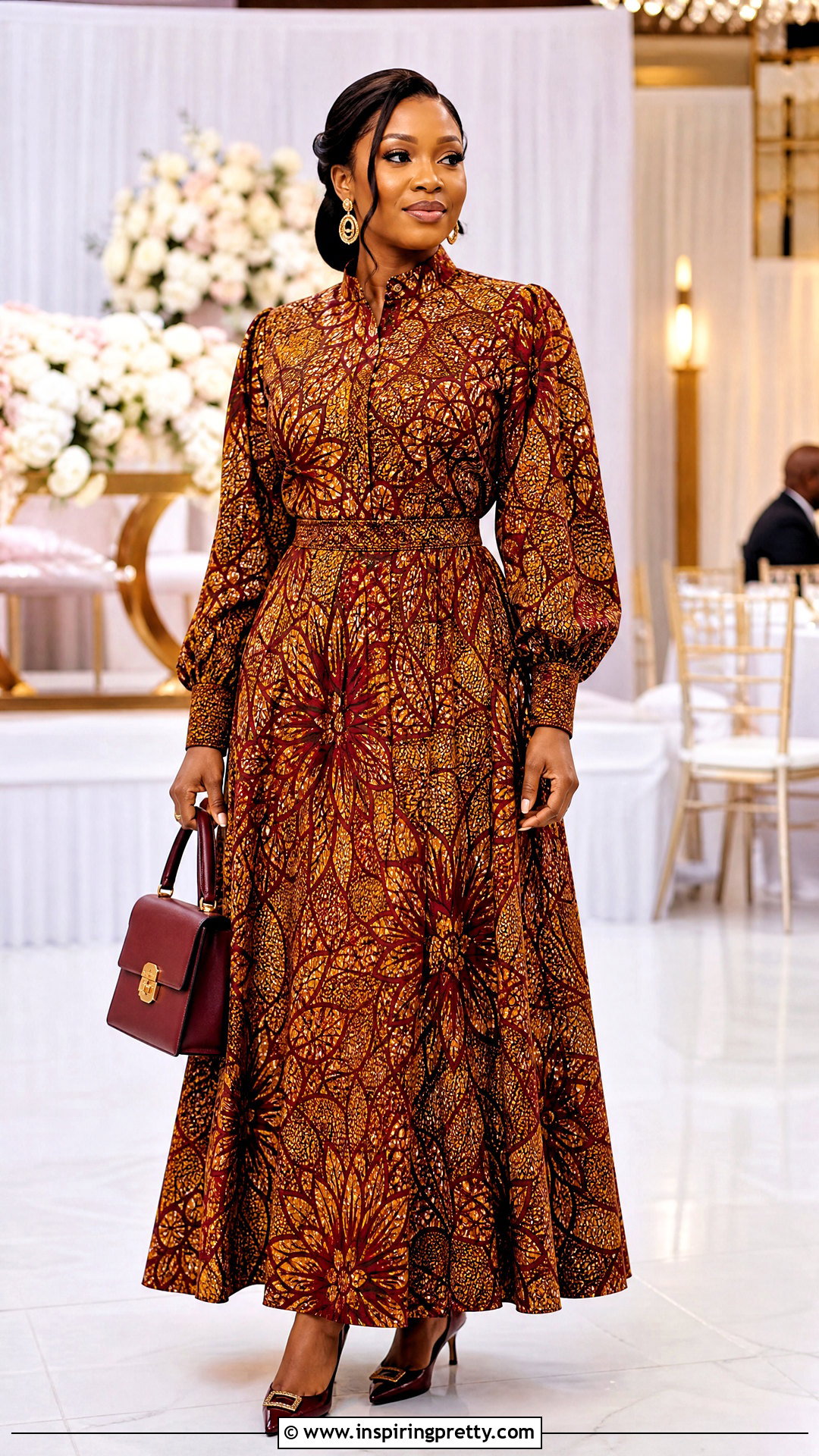 Ankara Long Sleeve Top And Maxi Skirt Outfit - 50 ankara top and skirt outfits
