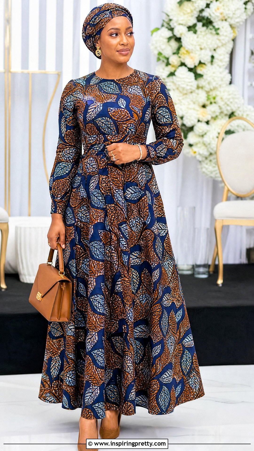 Ankara Long Sleeve Top And Maxi Skirt - 50 Skirt And Top Ankara Styles