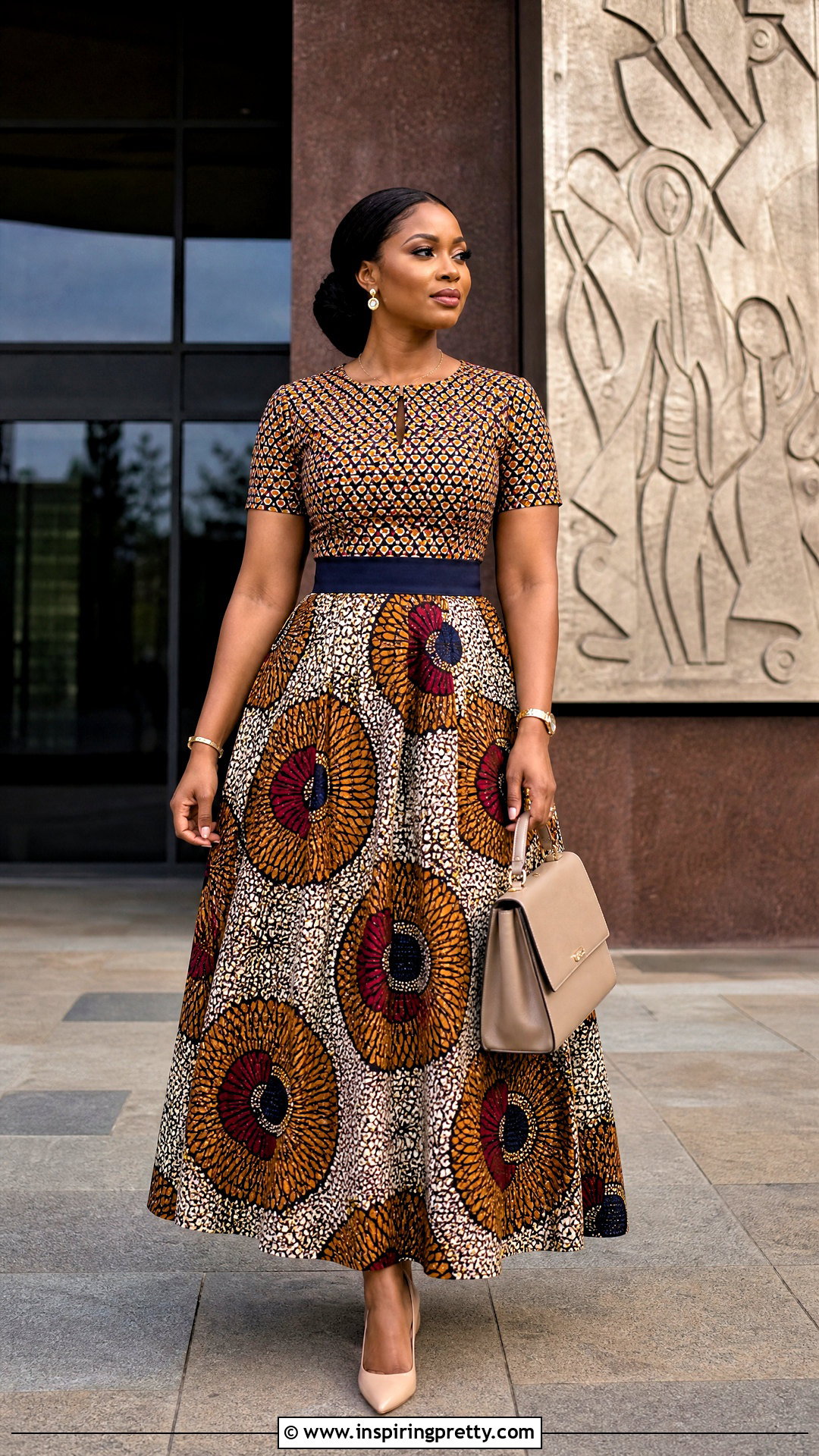 Ankara Mixed Print Top And Maxi Skirt Outfit - 50 ankara top and skirt outfits