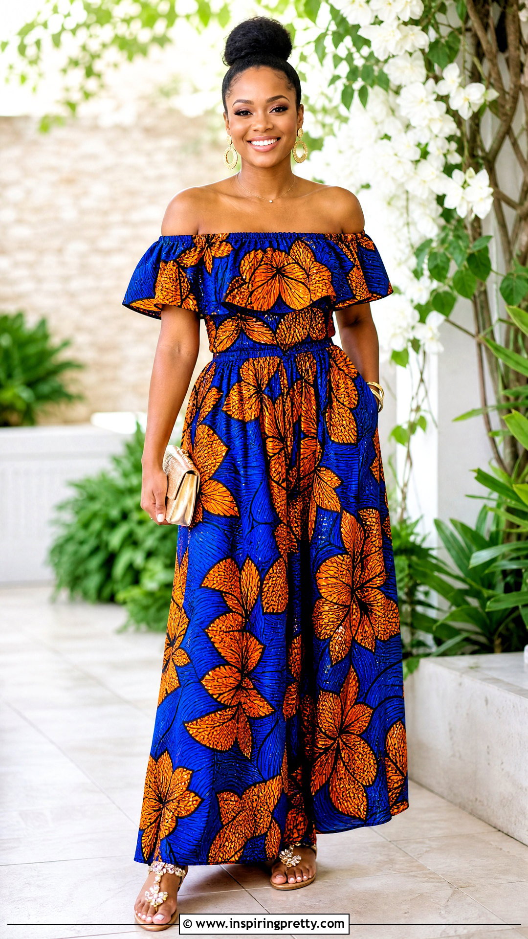 Ankara Off Shoulder Top And Maxi Skirt Outfit - 20 ankara skirt and top outfit ideas