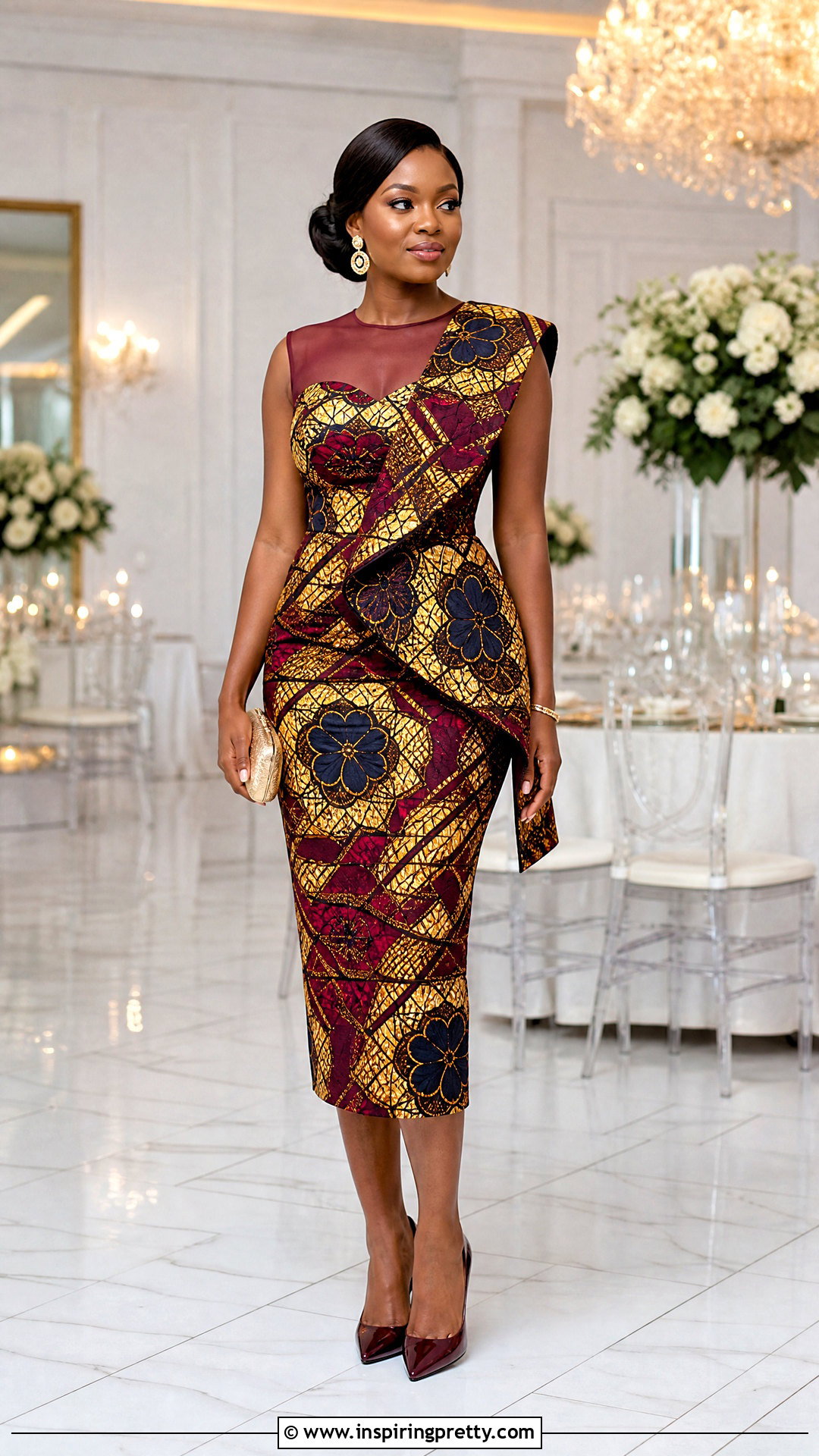 Ankara Overlay Top And Fitted Skirt - 50 Skirt And Top Ankara Styles