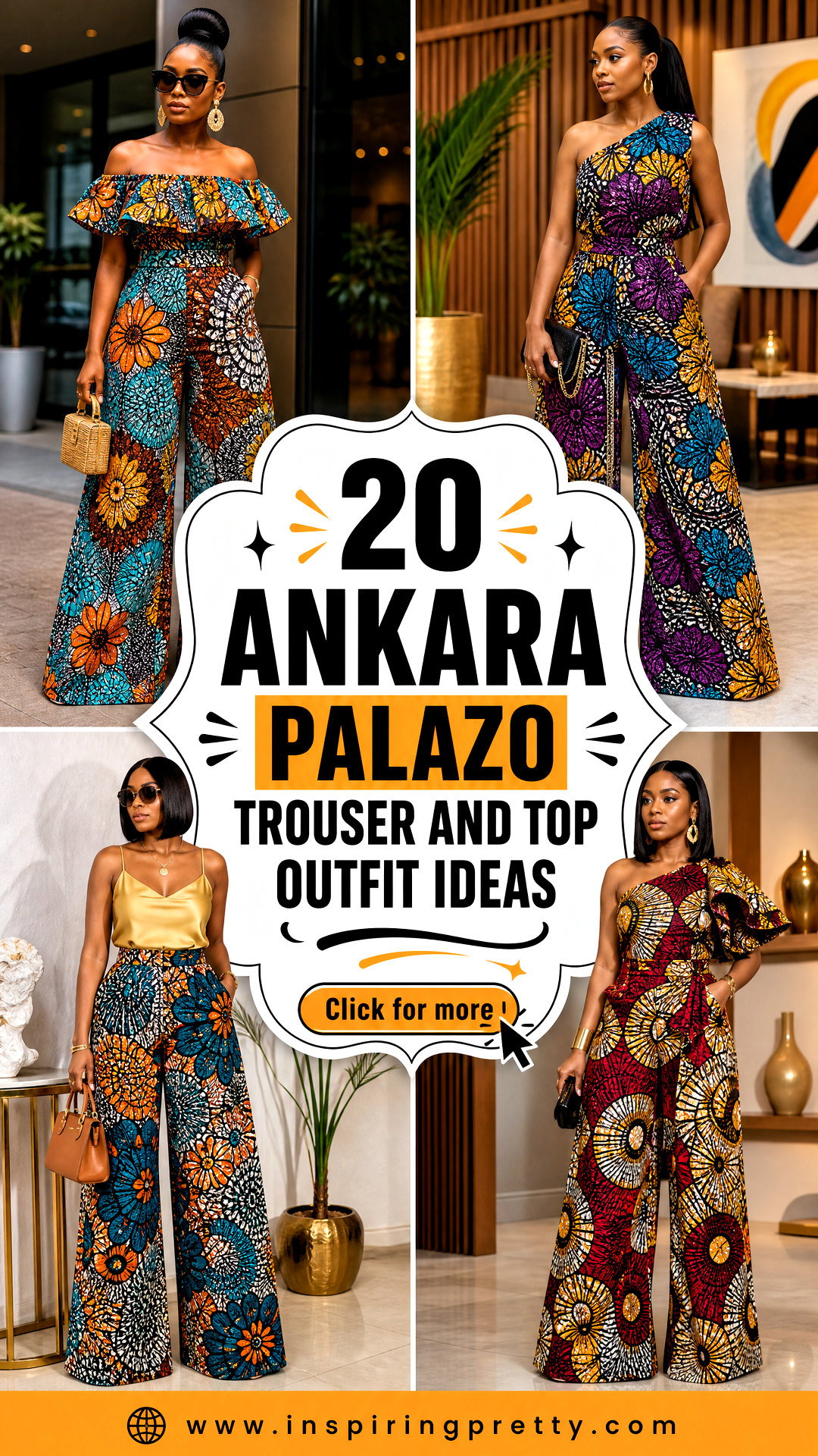 20 Ankara Palazo Trouser and Top Outfit Ideas to Try Now - 20 Ankara Palazo Trouser and Top Outfit Ideas to Try Now