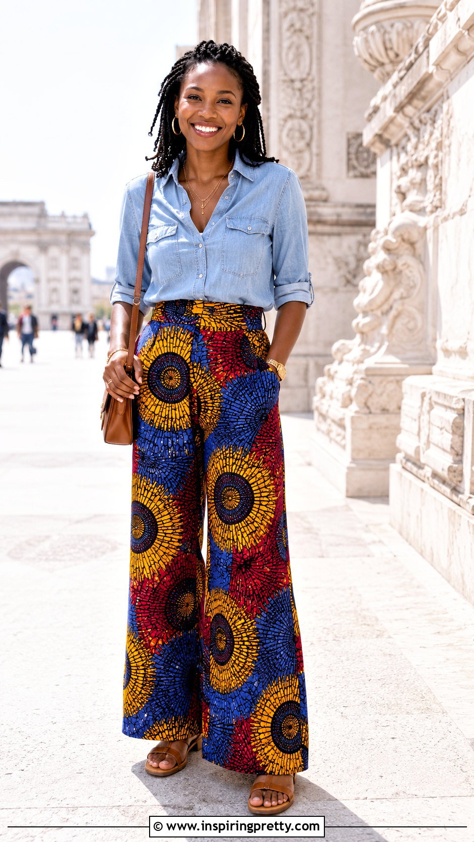 Ankara Palazzo Pants With Chambray Top - 50 ankara palazzo pants and top