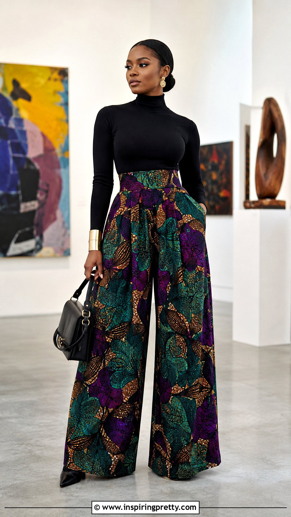 Ankara Palazzo Pants With High Neck Top - 50 ankara palazzo pants and top