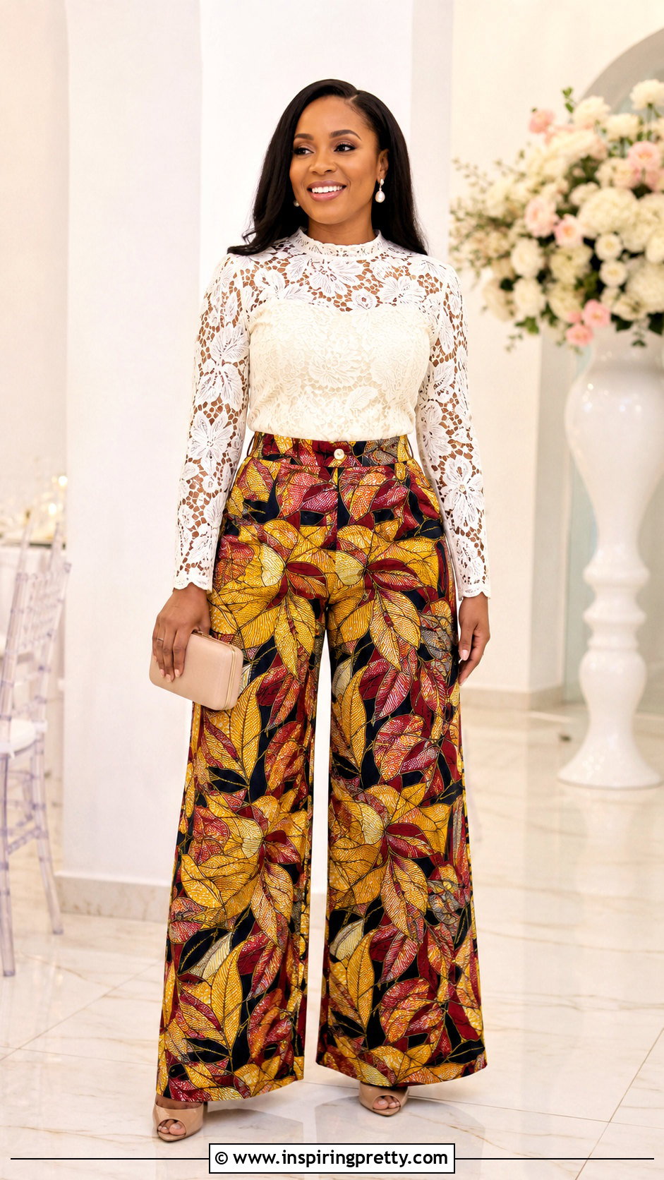 Ankara Palazzo Pants With Lace Top - 50 ankara palazzo pants and top
