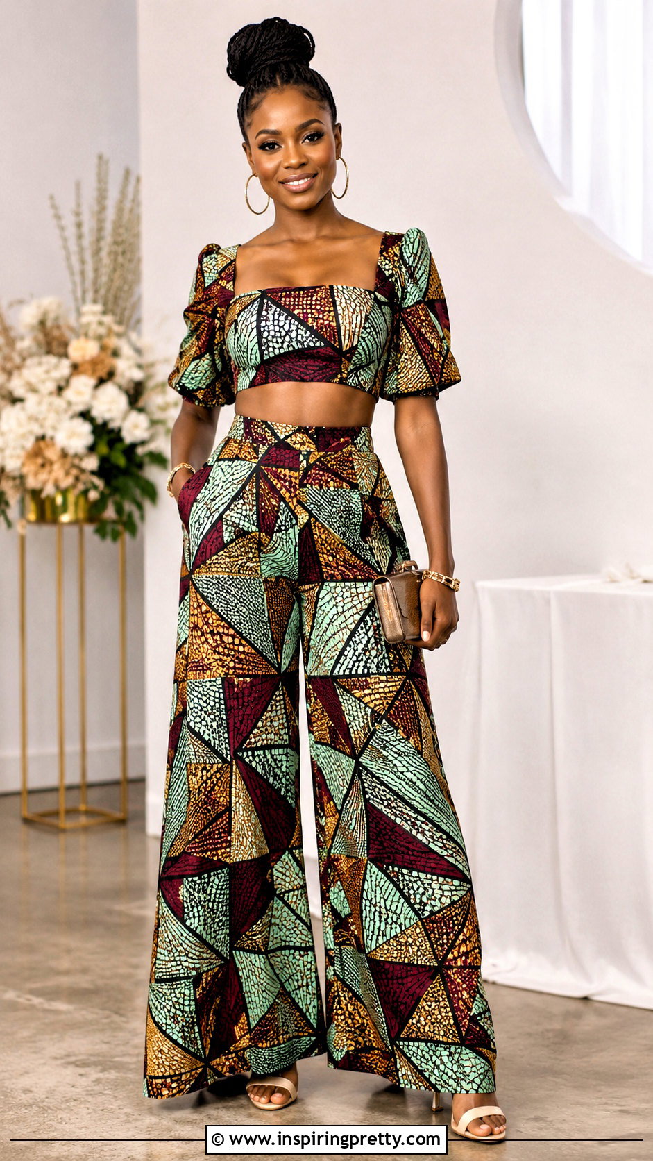 Ankara Palazzo Pants With Matching Crop Top - 50 ankara palazzo pants and top
