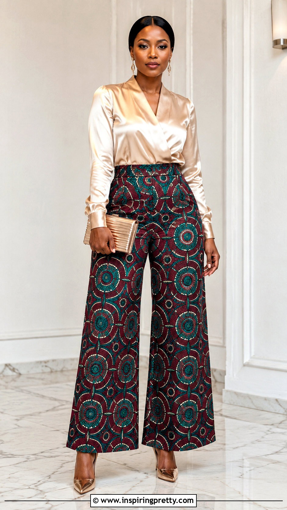 Ankara Palazzo Pants With Satin Blouse - 50 ankara palazzo pants and top