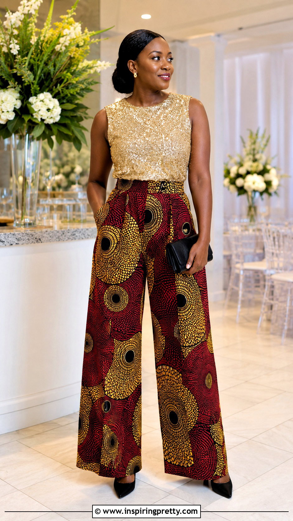 Ankara Palazzo Pants With Sequin Top - 50 ankara palazzo pants and top