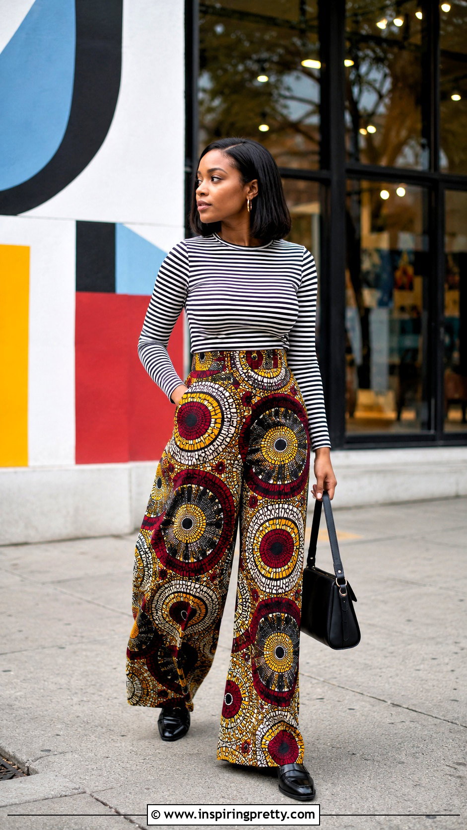 Ankara Palazzo Pants With Striped Top - 50 ankara palazzo pants and top