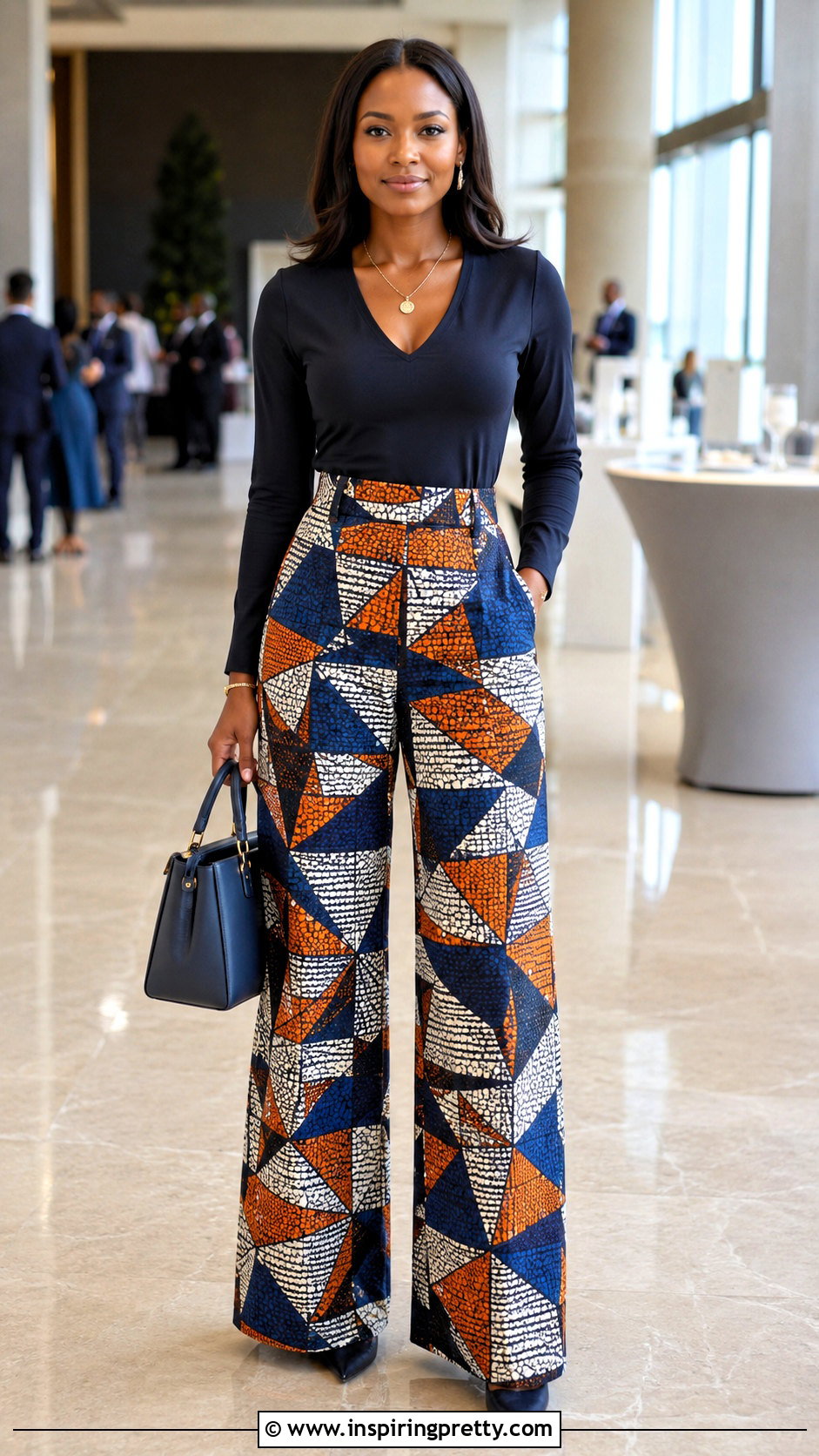 Ankara Palazzo Pants With V Neck Blouse - 50 ankara palazzo pants and top