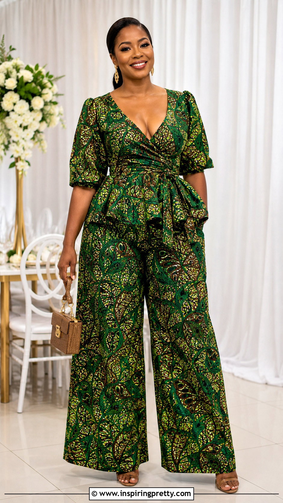 Ankara Palazzo Pants With Wrap Peplum Top - 50 ankara palazzo pants and top