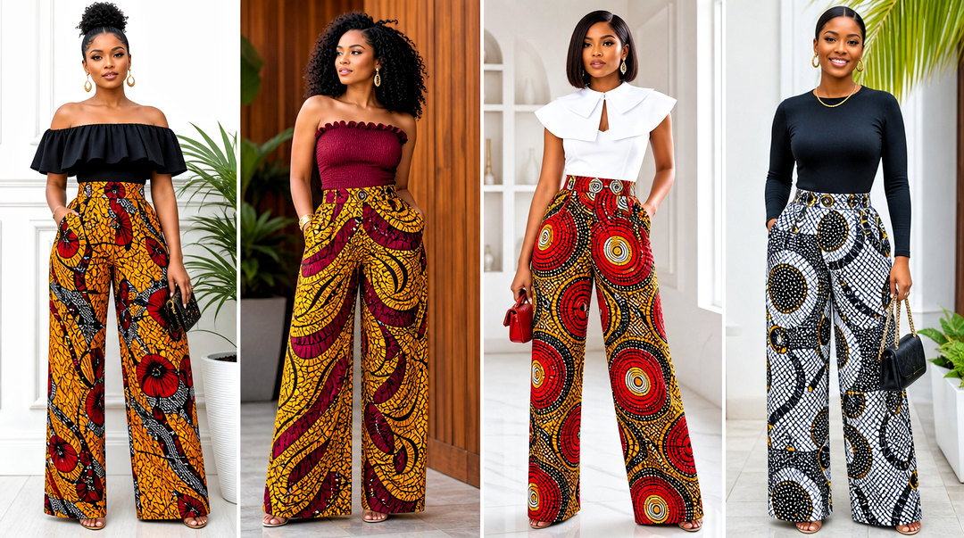 50 Ankara Palazzo Pants and Top Looks for Elegant Days Ahead