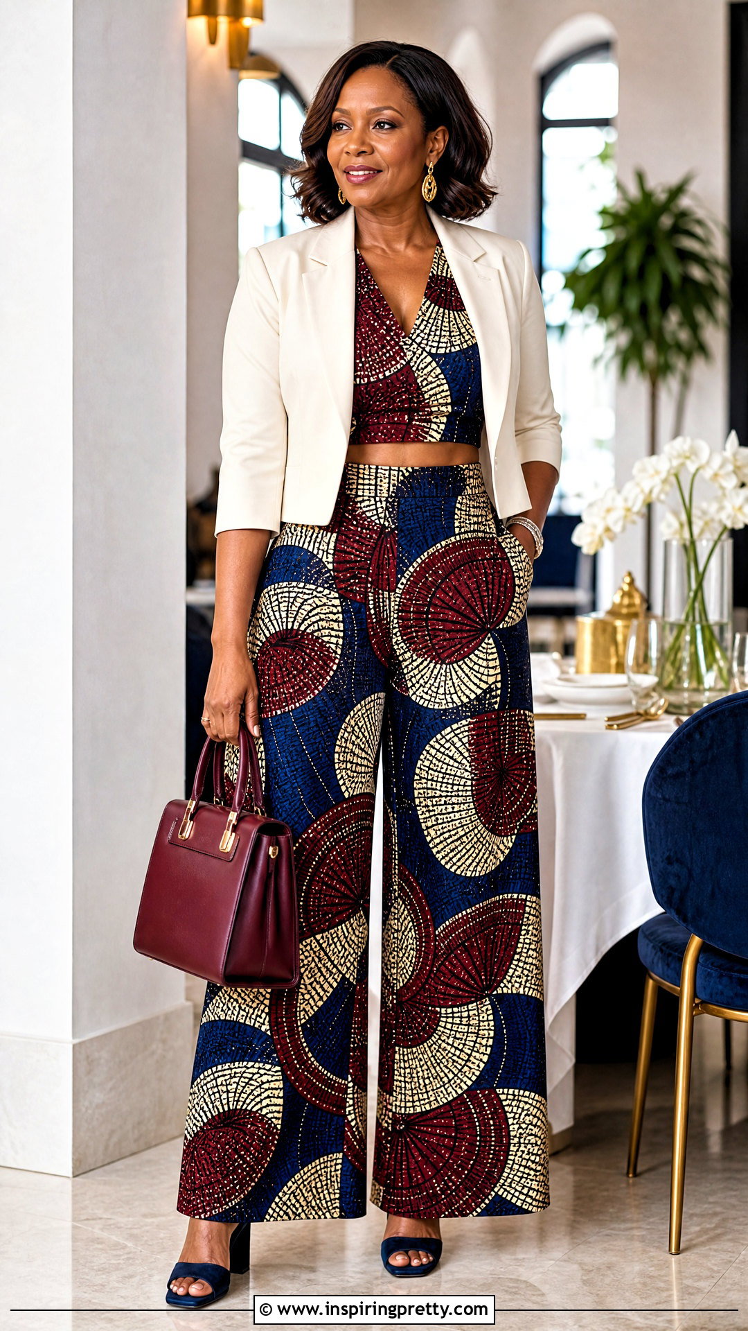 Ankara Palazzo Trouser And Crop Top For Women Over - 50 Ankara Palazzo Trouser And Crop Top outfit ideas