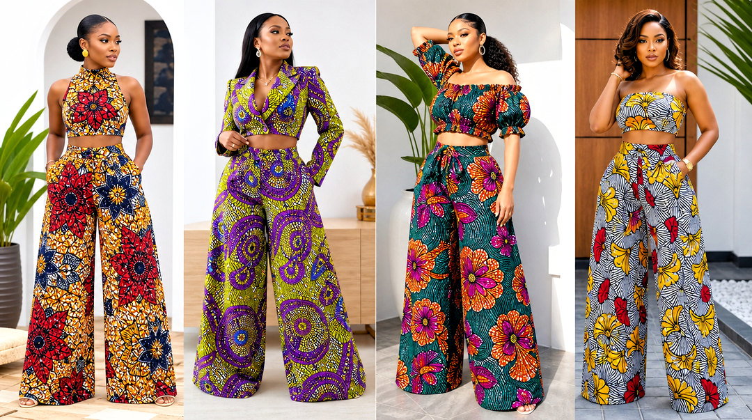 50 Ankara Palazzo Trouser and Crop Top Outfit Ideas to Try