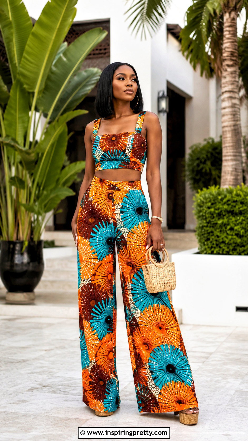 Ankara Palazzo Trousers And Crop Top - 50 ankara trousers and top for women