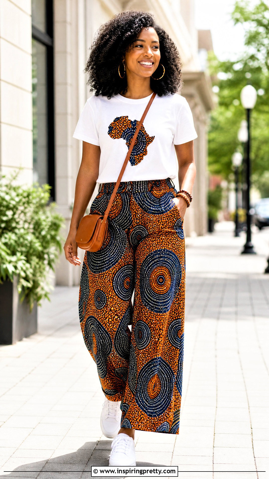 Ankara Palazzo Trousers With A Graphic T Shirt - 50 ankara palazzo trouser and top outfit ideas