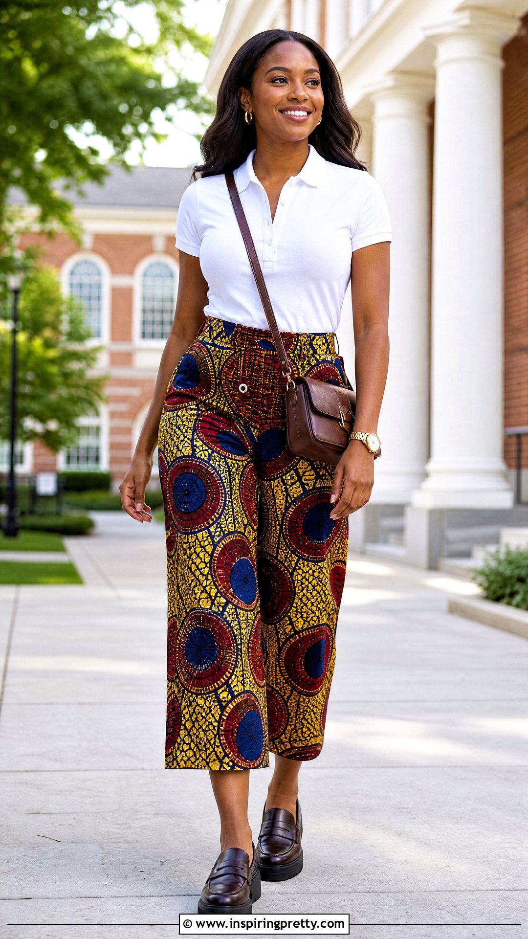 Ankara Palazzo Trousers With A Polo Shirt - 50 ankara palazzo trouser and top outfit ideas