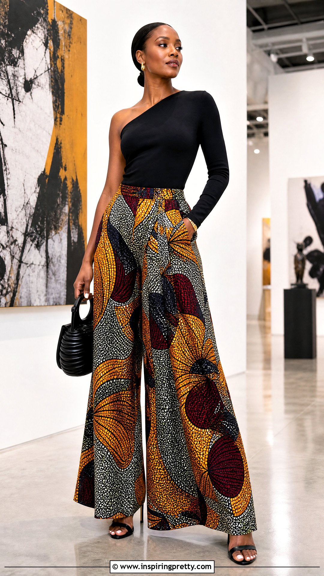 Ankara Palazzo Trousers With An Asymmetrical Top - 50 ankara palazzo trouser and top outfit ideas