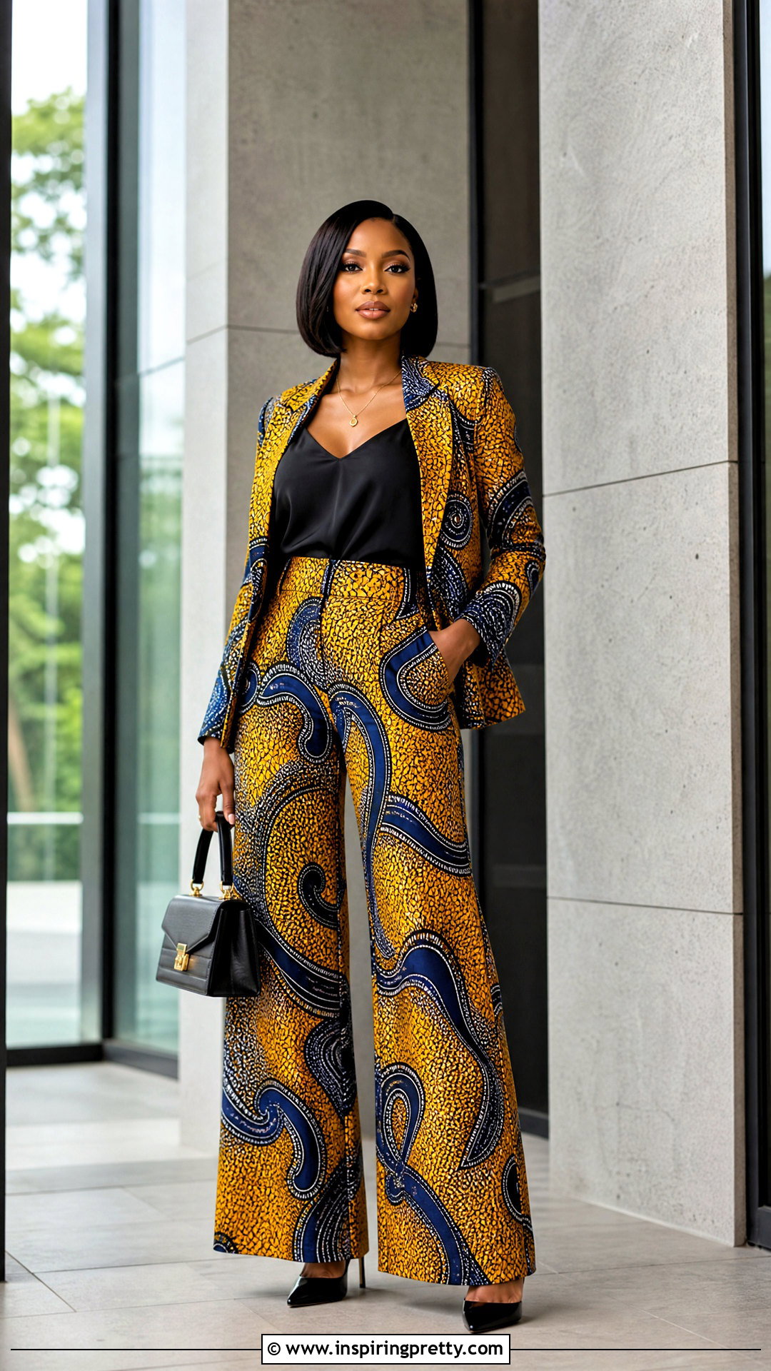 Ankara Palazzo Trousers With Matching Blazer - 20 ankara palazo trouser and top outfit ideas
