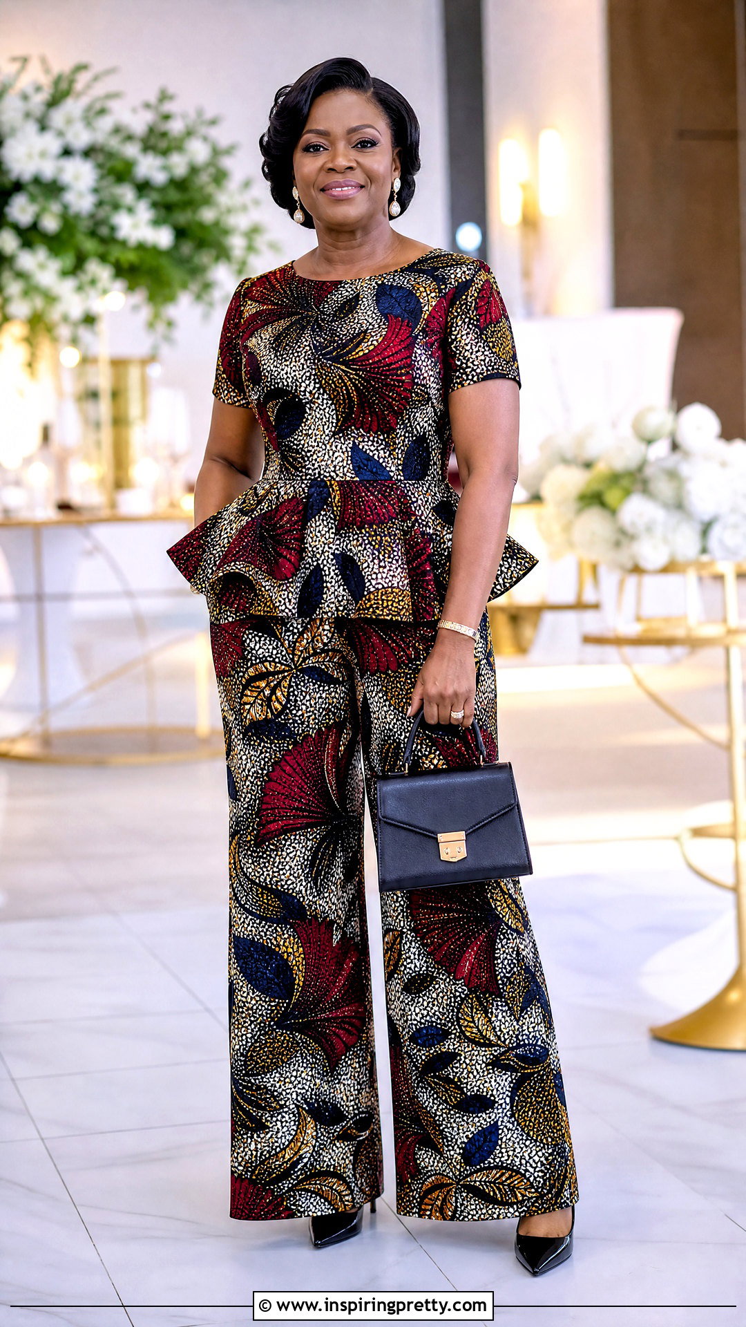 Ankara Palazzo Trousers With Peplum Top - 20 ankara palazo trouser and top outfit ideas