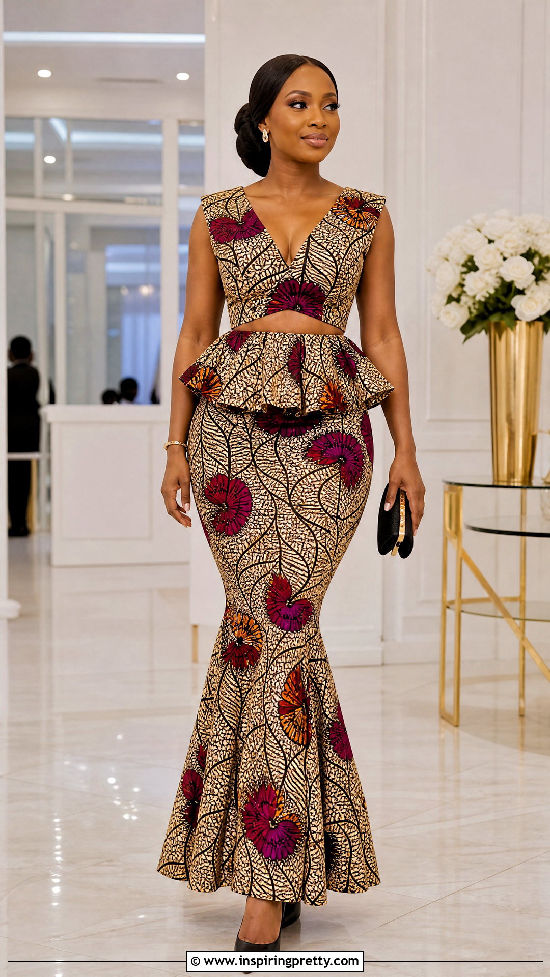 Ankara Peplum Crop Top And Mermaid Skirt Outfit - 20 ankara skirt and top outfit ideas