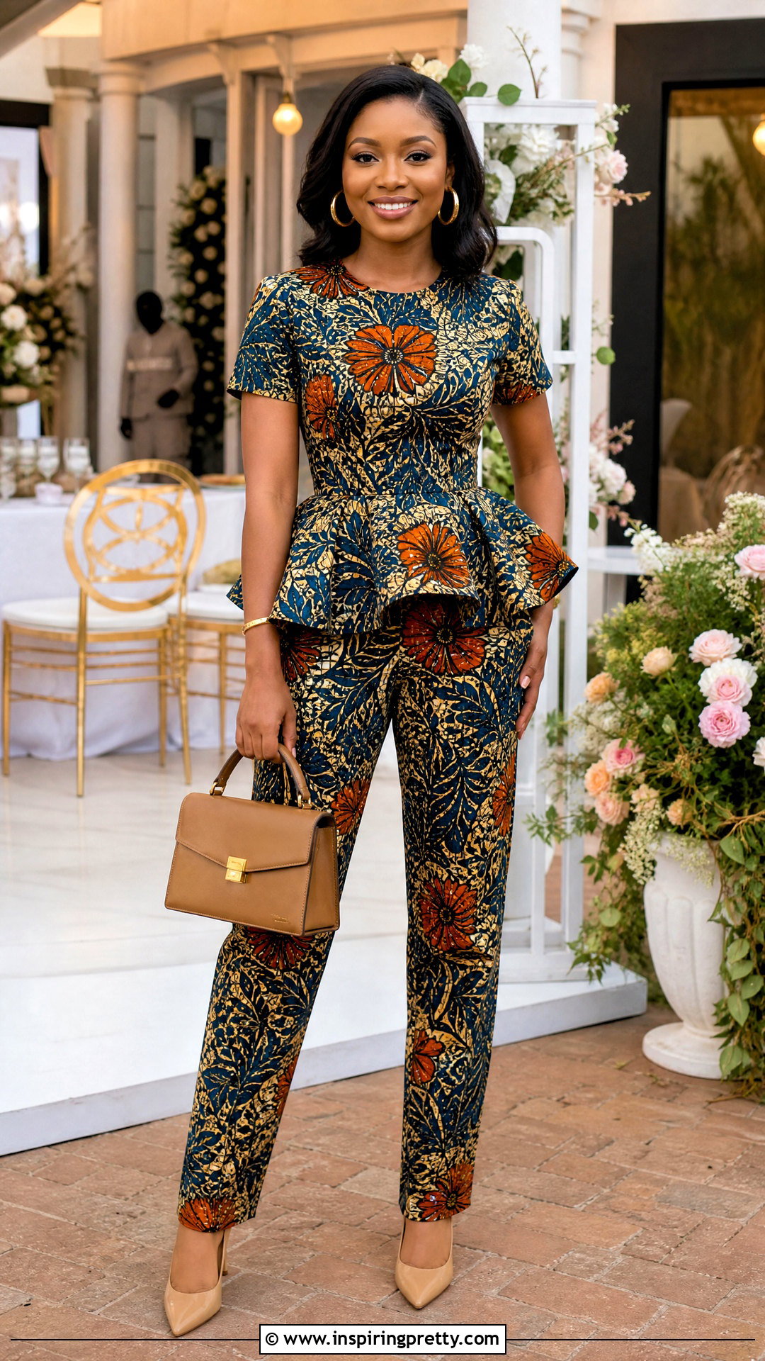 Ankara Peplum Top And Straight Trousers - 25 trousers and tops ankara outfits