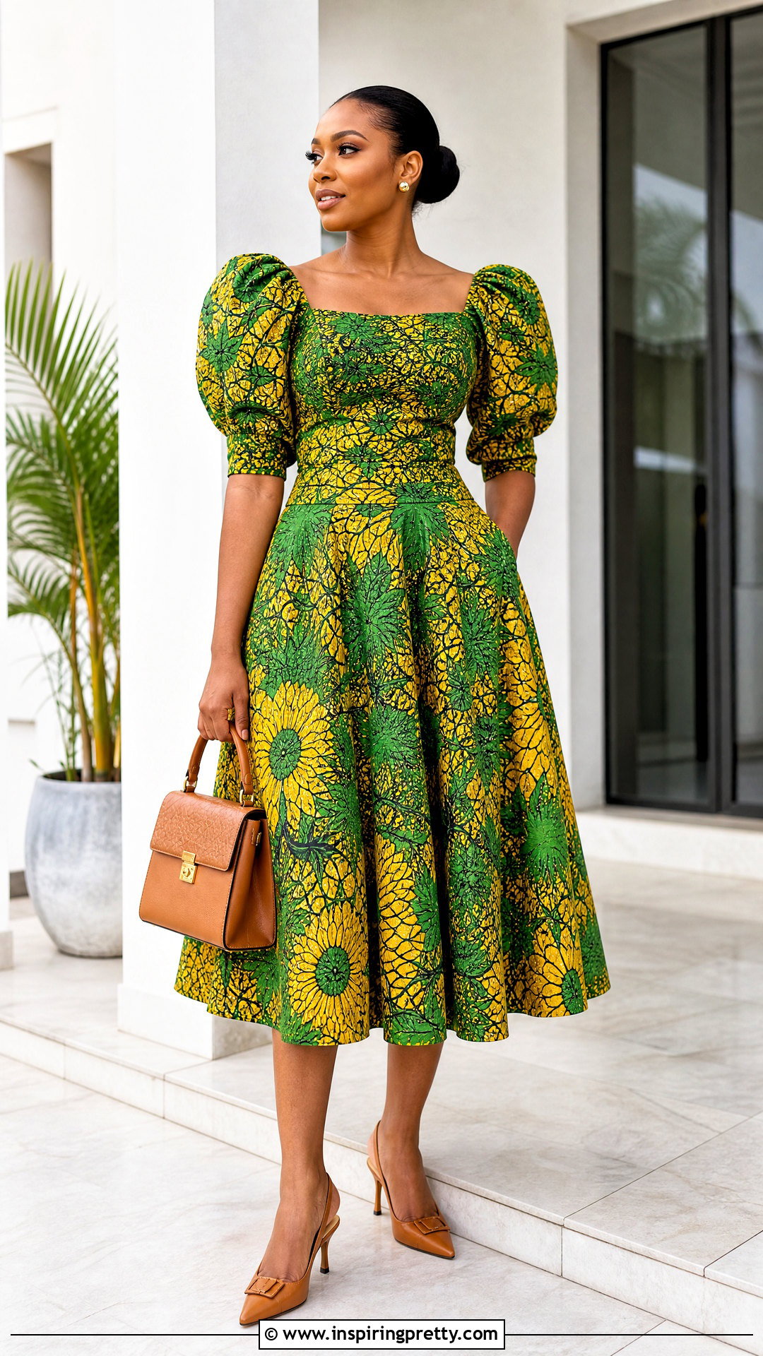 Ankara Puff Sleeve Top And A Line Skirt Outfit - 20 ankara skirt and top outfit ideas