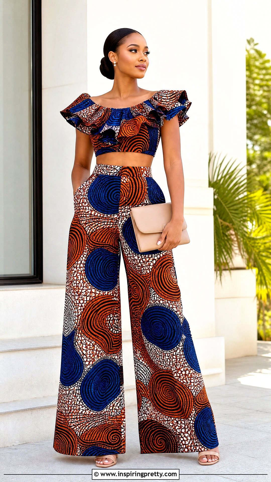 Ankara Ruffle Crop Top And Palazzo Pants - 50 ankara crop top and palazzo pants