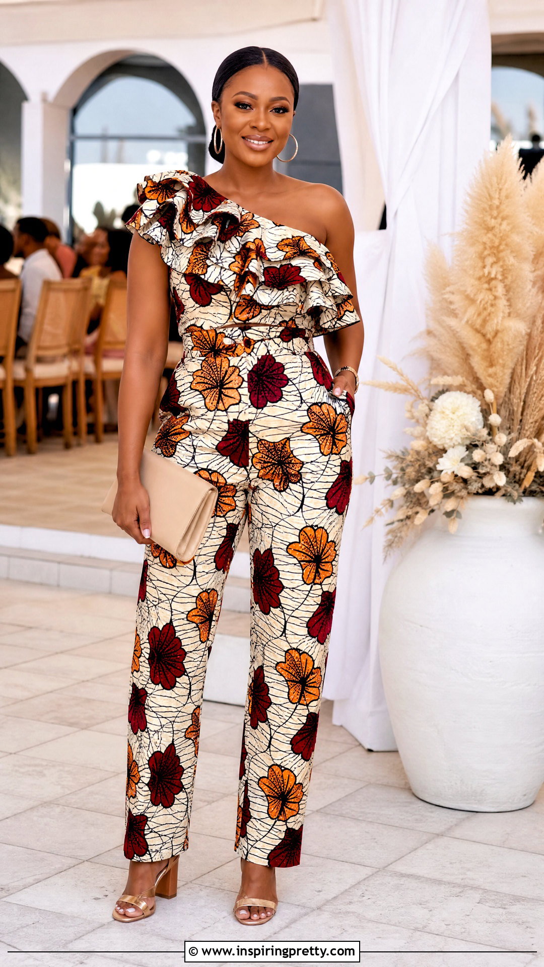 Ankara Ruffle Top And High Waist Trouser Set - 50 Ankara Two Pieces Trouser And Tops