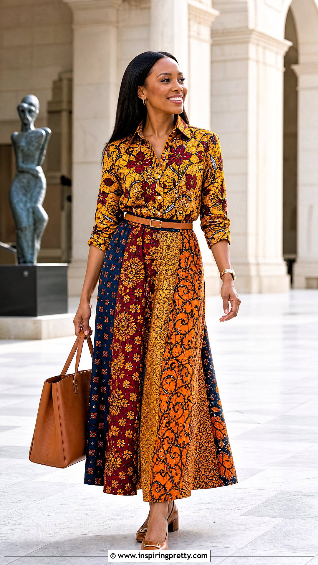 Ankara Shirt Top And Maxi Skirt - 50 Skirt And Top Ankara Styles