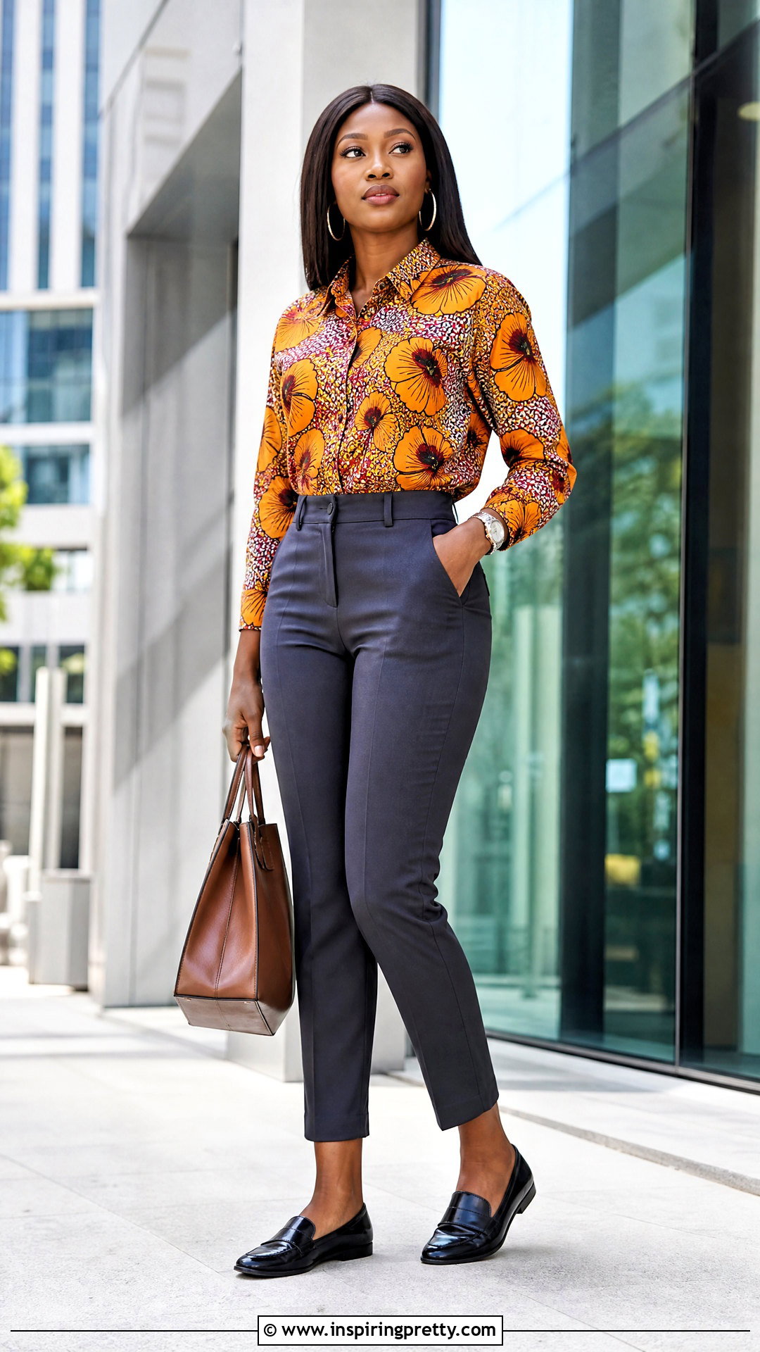 Ankara Shirt Top With Cropped Trousers - 50 trouser and top ankara styles