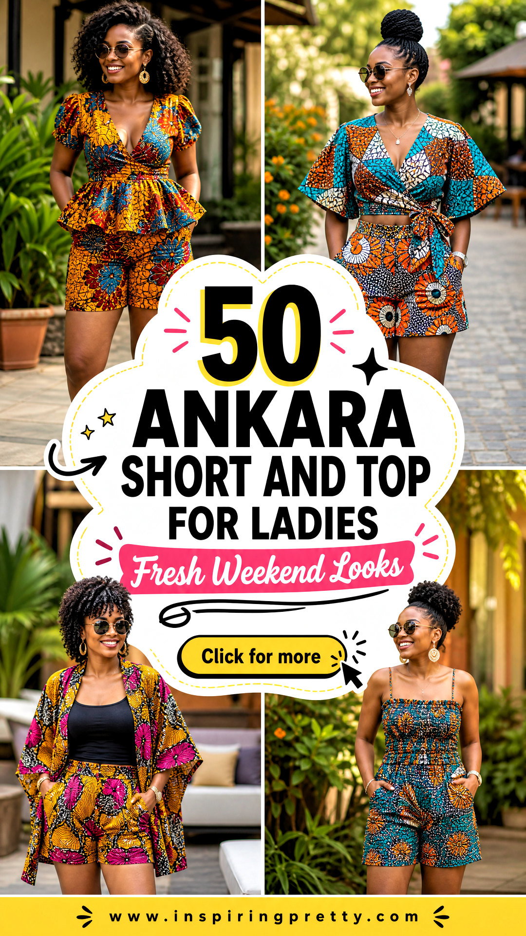 50 Ankara Short and Top for Ladies Fresh Weekend Looks - 50 Ankara Short and Top for Ladies: Fresh Weekend Looks