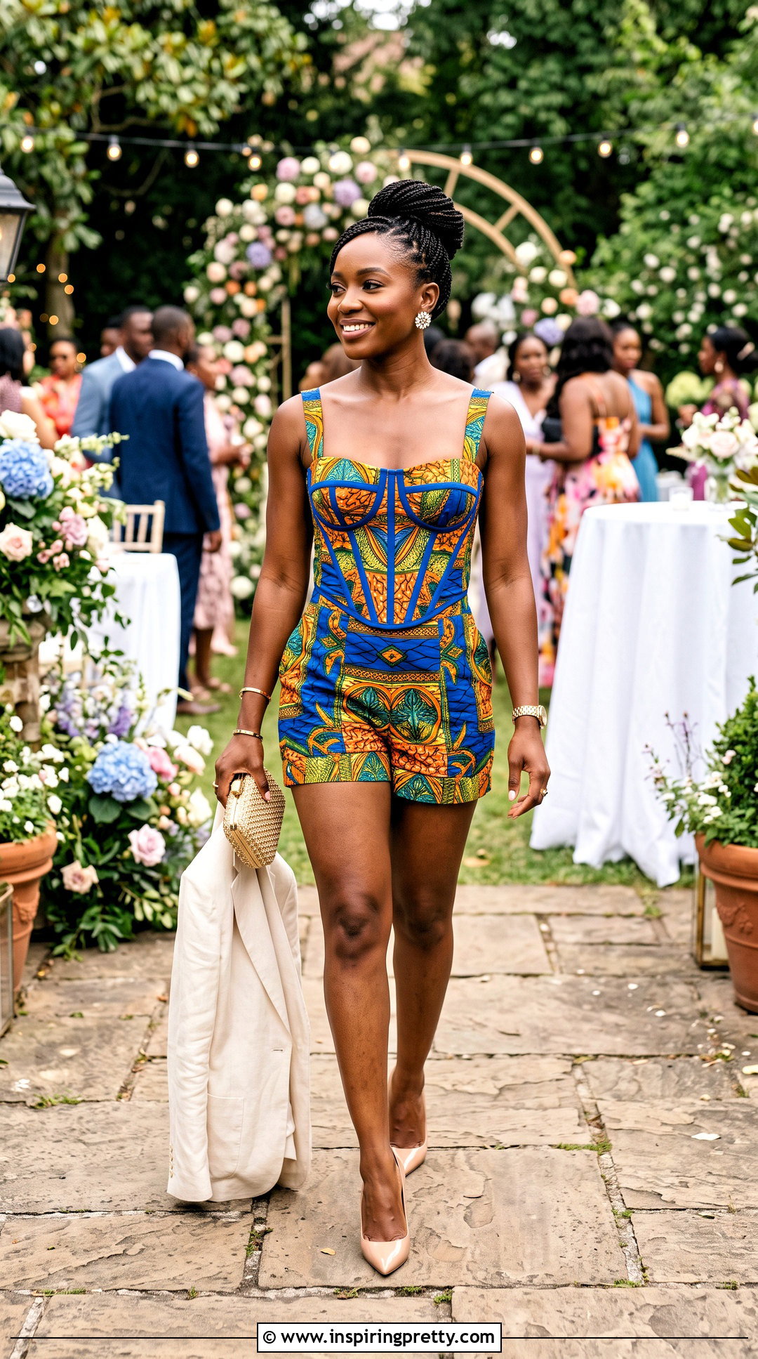 Ankara Shorts And Corset Top - 50 ankara short and top for ladies